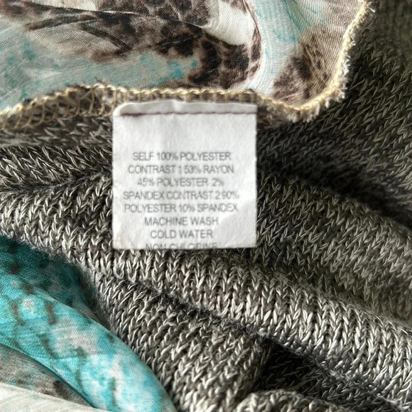 Citron Poeme snake print silky sweater top v neck long sleeve excellent Size XL - Picture 6 of 8